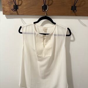 J. Crew Ivory Sleeveless Blouse